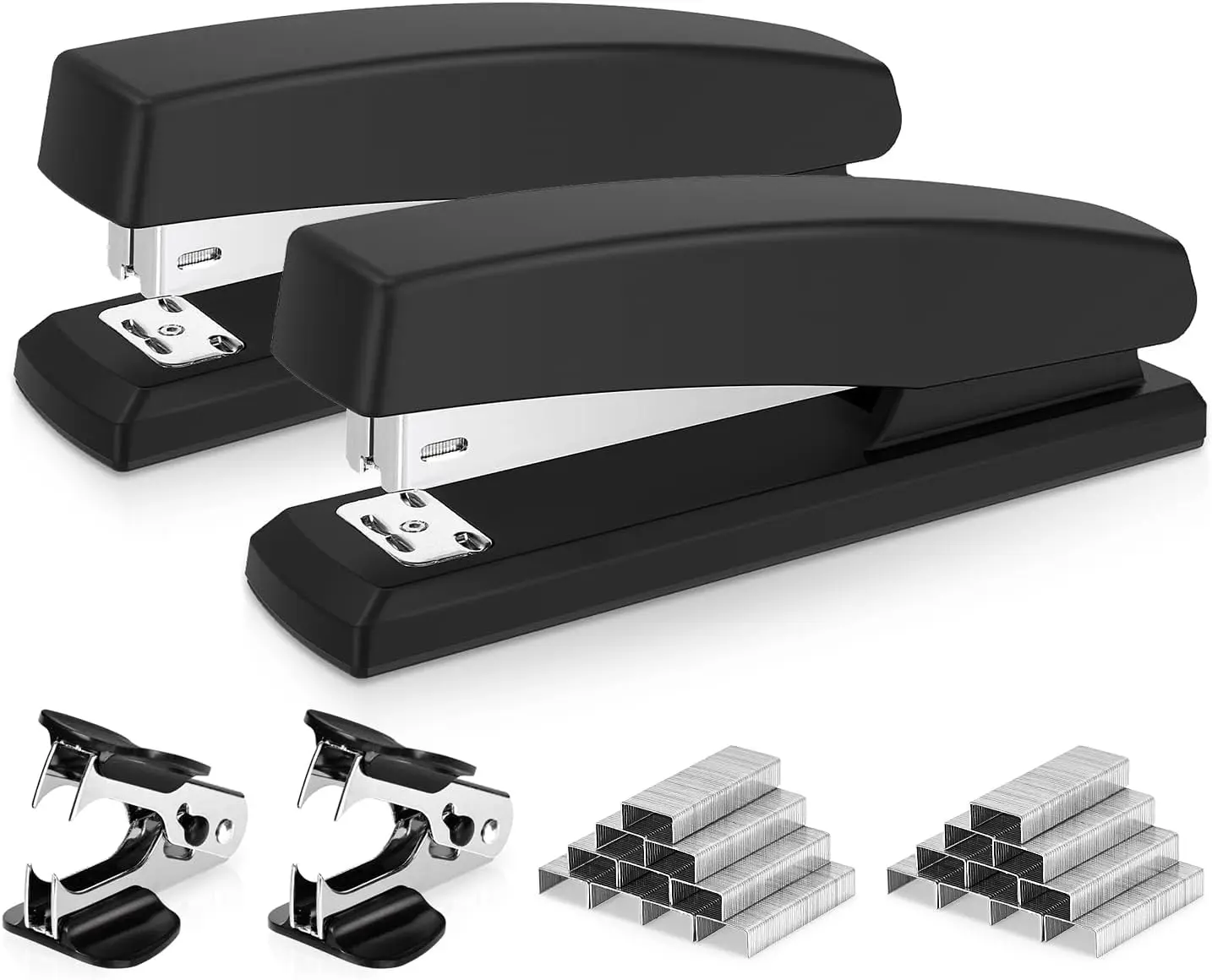 Desktop Stapler 2 Pack with 2000 Staples & 2 Staple Removers, 25 Sheet Capacity, Rotatable Anvil for Temporary or Permanent
Desktop Stapler 2 Pack with 2000 Staples & 2 Staple Removers, 25 Sheet Capacity, Rotatable Anvil for Temporary or Permanent
