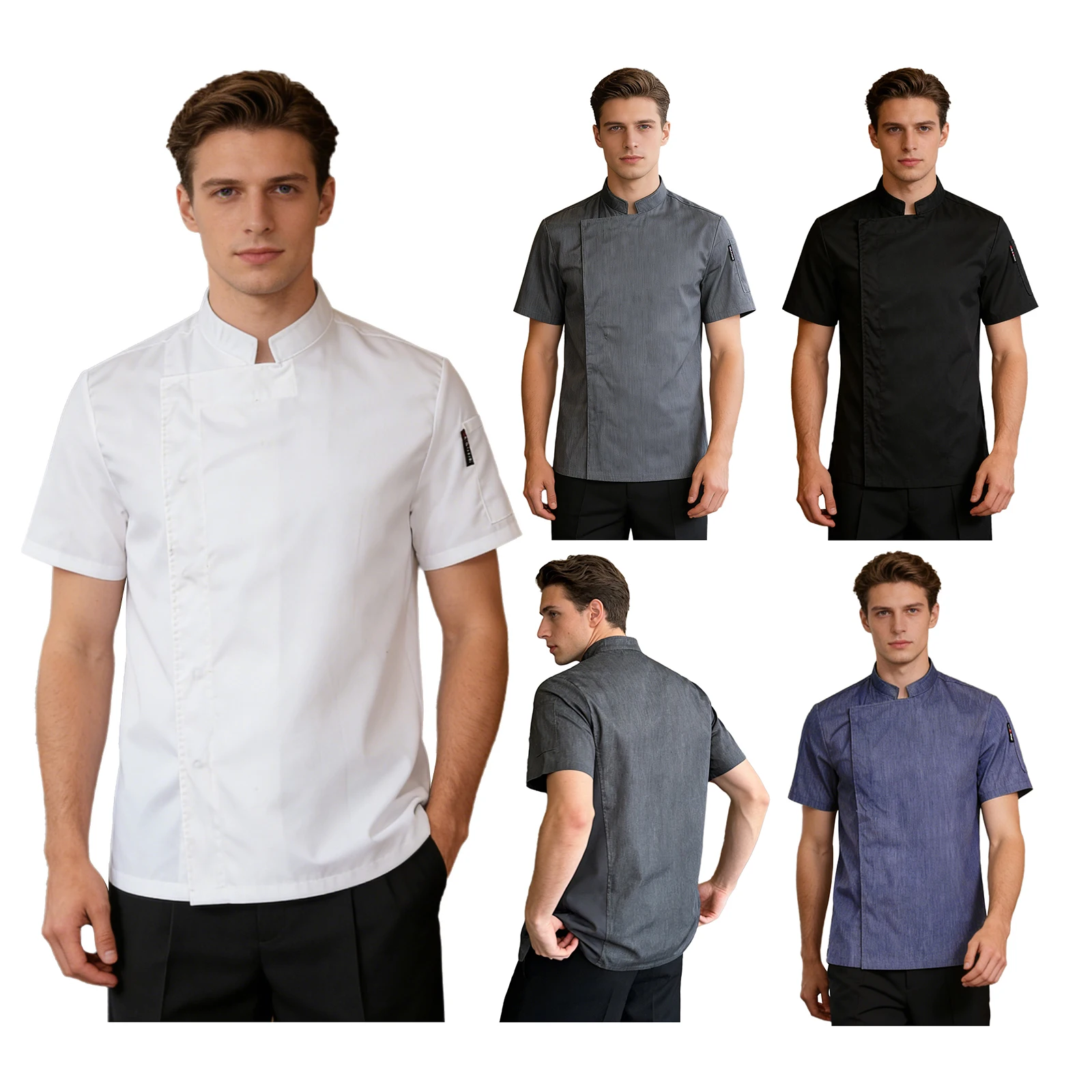 Men Women Chef Jacket Short Sleeve Solid Cook Uniform Coat for Kitchen Western Restaurant Hotel Canteen Coffee Cafe Bakery
Men Women Chef Jacket Short Sleeve Solid Cook Uniform Coat for Kitchen Western Restaurant Hotel Canteen Coffee Cafe Bakery