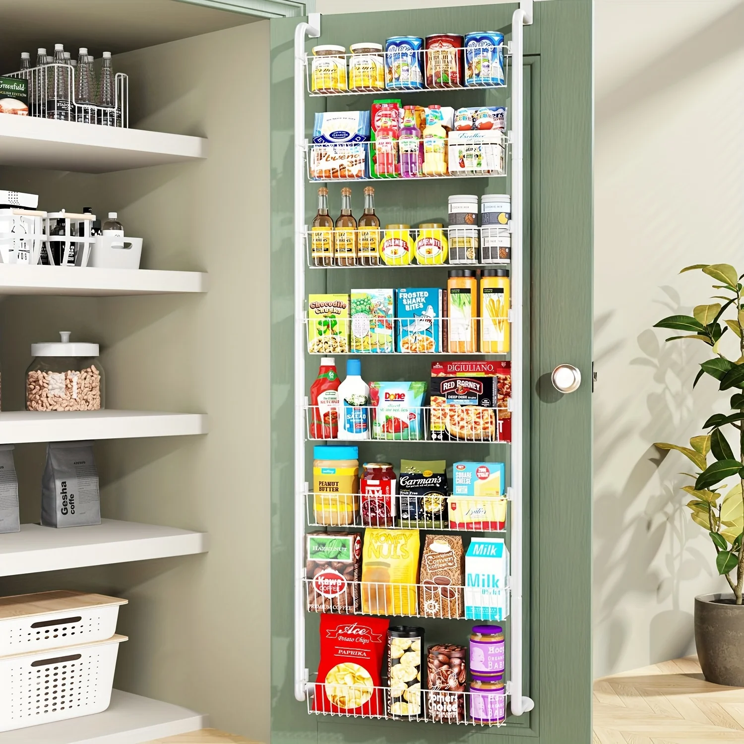us6/8-Tier Door Rack - Metal Spice Organizer for Storage - Versatile Door-Mounted Storage Shelf for Kitchen, Pantry, Laundry Room & Bathroom - Multifunctional Organizer in Black & White - Perfect Kitchen Organizers And Storage Toolsd
us6/8-Tier Door Rack - Metal Spice Organizer for Storage - Versatile Door-Mounted Storage Shelf for Kitchen, Pantry, Laundry Room & Bathroom - Multifunctional Organizer in Black & White - Perfect Kitchen Organizers And Storage Toolsd