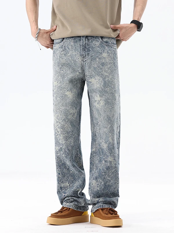 Retro American High Street Embroidered Denim Jeans Men's Loose Straight Leg Casual Long Trousers Autumn Winter Faion Brand
Retro American High Street Embroidered Denim Jeans Men's Loose Straight Leg Casual Long Trousers Autumn Winter Faion Brand