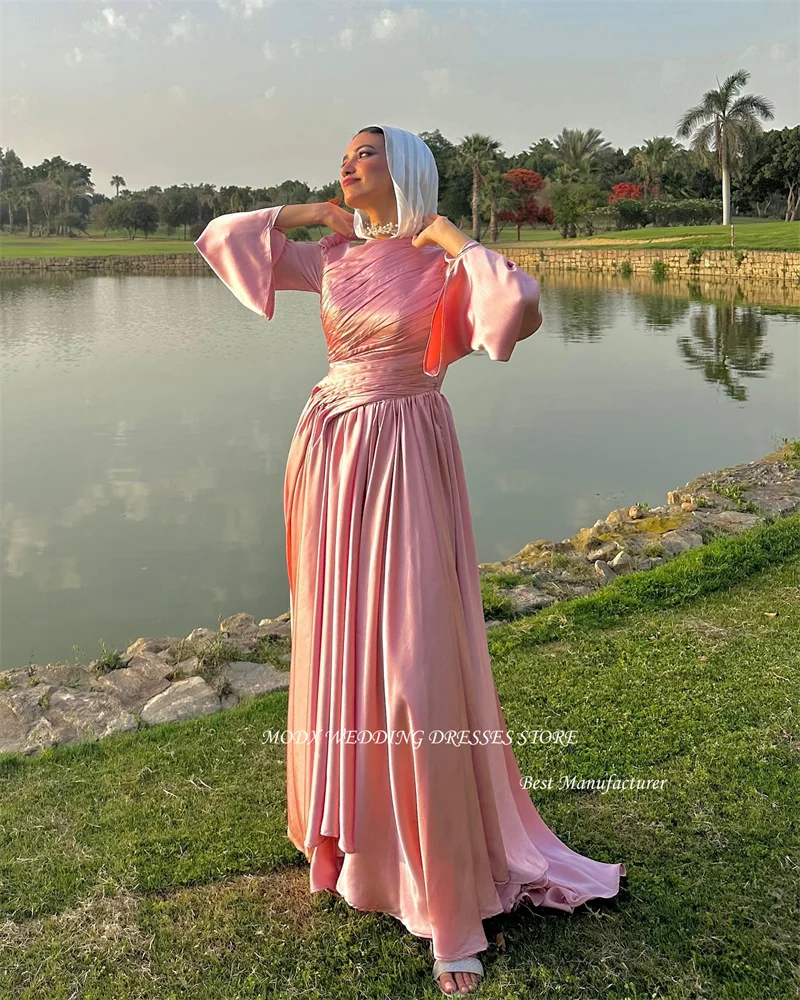 MODX Modest Blush Pink Muslim Arabic Women Formal Evening Dresses Puff Long Sleeves Floor Length Prom Gowns Special Occasion
MODX Modest Blush Pink Muslim Arabic Women Formal Evening Dresses Puff Long Sleeves Floor Length Prom Gowns Special Occasion