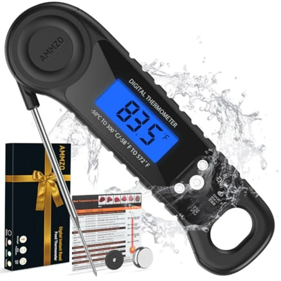 Meat Thermometer Digital, Instant Read Food Thermometer for Cooking, Grilling, Baking, Frying and Candy Making, Essentials Kitc
Meat Thermometer Digital, Instant Read Food Thermometer for Cooking, Grilling, Baking, Frying and Candy Making, Essentials Kitc