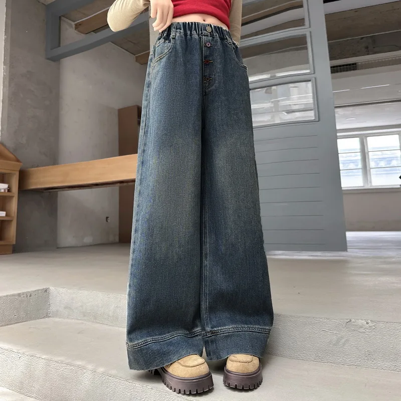 Minimalist Style Children Classic Wide Leg Jeans for Tweens Girl Loose Brief Blue Denim Pants Kids Casual Jeans Trousers 5-14Y
Minimalist Style Children Classic Wide Leg Jeans for Tweens Girl Loose Brief Blue Denim Pants Kids Casual Jeans Trousers 5-14Y