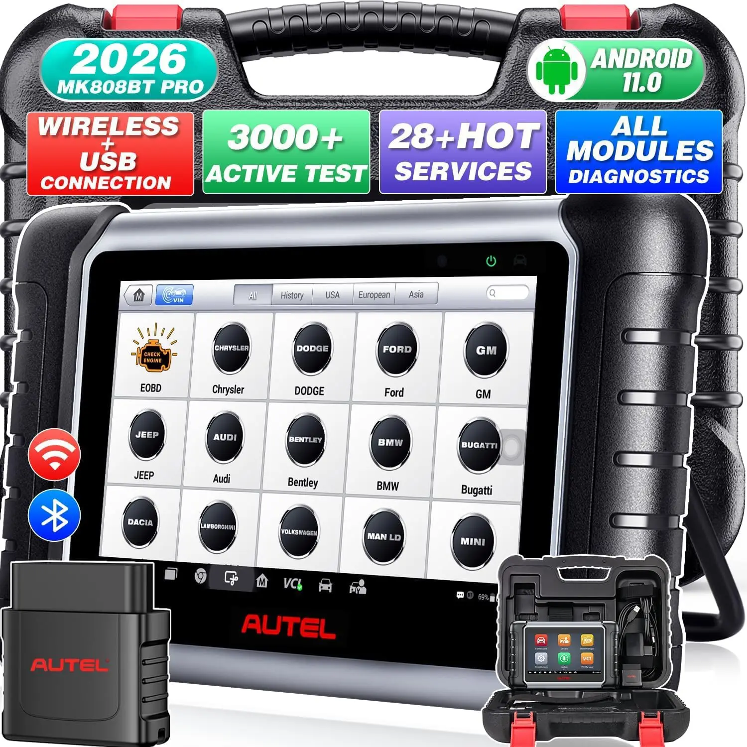 Scanner MaxiCOM MK808BT PRO 2026 Bidirectional Diagnostic Scan Tool as MK900BT 2 0 BT Ver of MK808S MX808S MX900 MK900 3000
Scanner MaxiCOM MK808BT PRO 2026 Bidirectional Diagnostic Scan Tool as MK900BT 2 0 BT Ver of MK808S MX808S MX900 MK900 3000