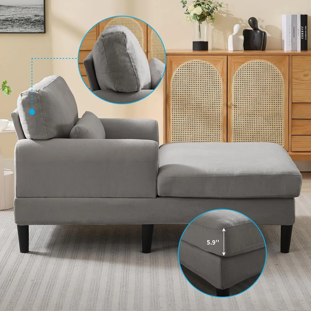 61" Velvet Chaise Lounge Indoor, Modern Lounge Chair with Cushion, Stylish Upholstered Leisure Sofa Recliner
61" Velvet Chaise Lounge Indoor, Modern Lounge Chair with Cushion, Stylish Upholstered Leisure Sofa Recliner