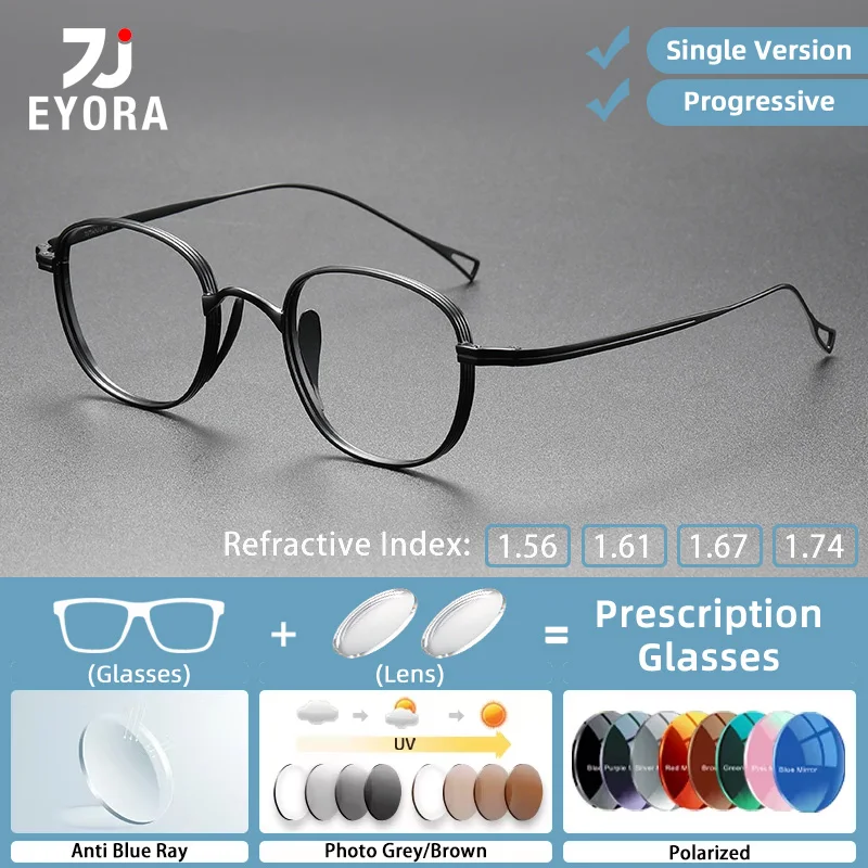 EYORA Ultralight Half Titanium Reading Glasses Myopia Eyewear Hyperopia Anti Blue Light Progressive Photochromic Eyewear Lens
EYORA Ultralight Half Titanium Reading Glasses Myopia Eyewear Hyperopia Anti Blue Light Progressive Photochromic Eyewear Lens