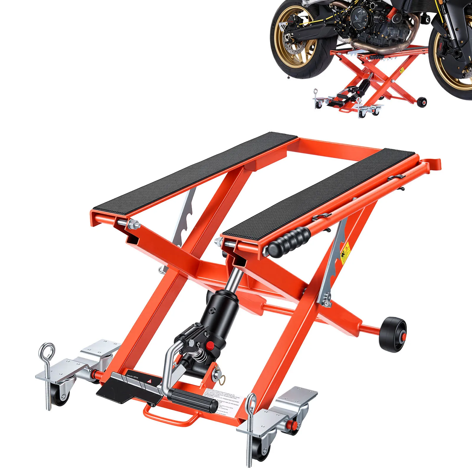 SucceBuy Hydraulic Motorcycle Lift Jack 1100/1500lbs Capacity with 4/6 Wheels Hydraulic Foot-Operated Hoist Stand for Dirt Bikes
SucceBuy Hydraulic Motorcycle Lift Jack 1100/1500lbs Capacity with 4/6 Wheels Hydraulic Foot-Operated Hoist Stand for Dirt Bikes