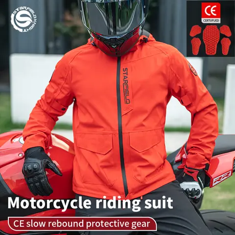 SFK Motorcycle Riding Equipment Men's Jacket Clothing Spring&Summer Breathable Splash-proof With CE Protective Gears Accessories