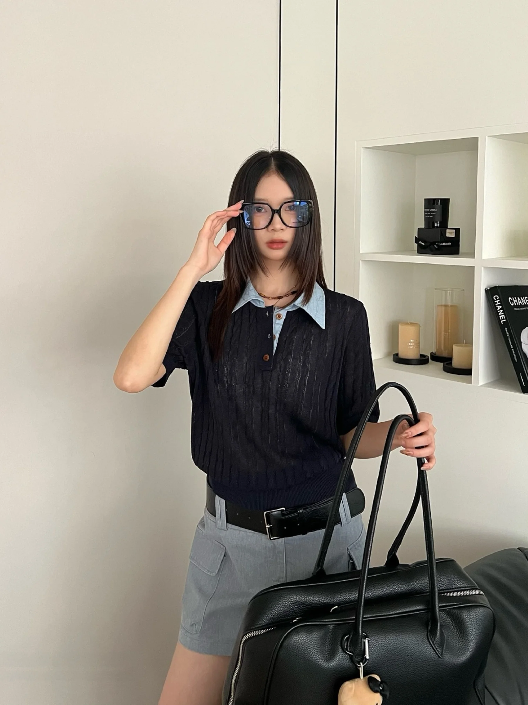 Color Block Neck Short Sleeve Knitted Sweater Women's Casual Summer Commute Versatile Comfortable Breathable Top
Color Block Neck Short Sleeve Knitted Sweater Women's Casual Summer Commute Versatile Comfortable Breathable Top