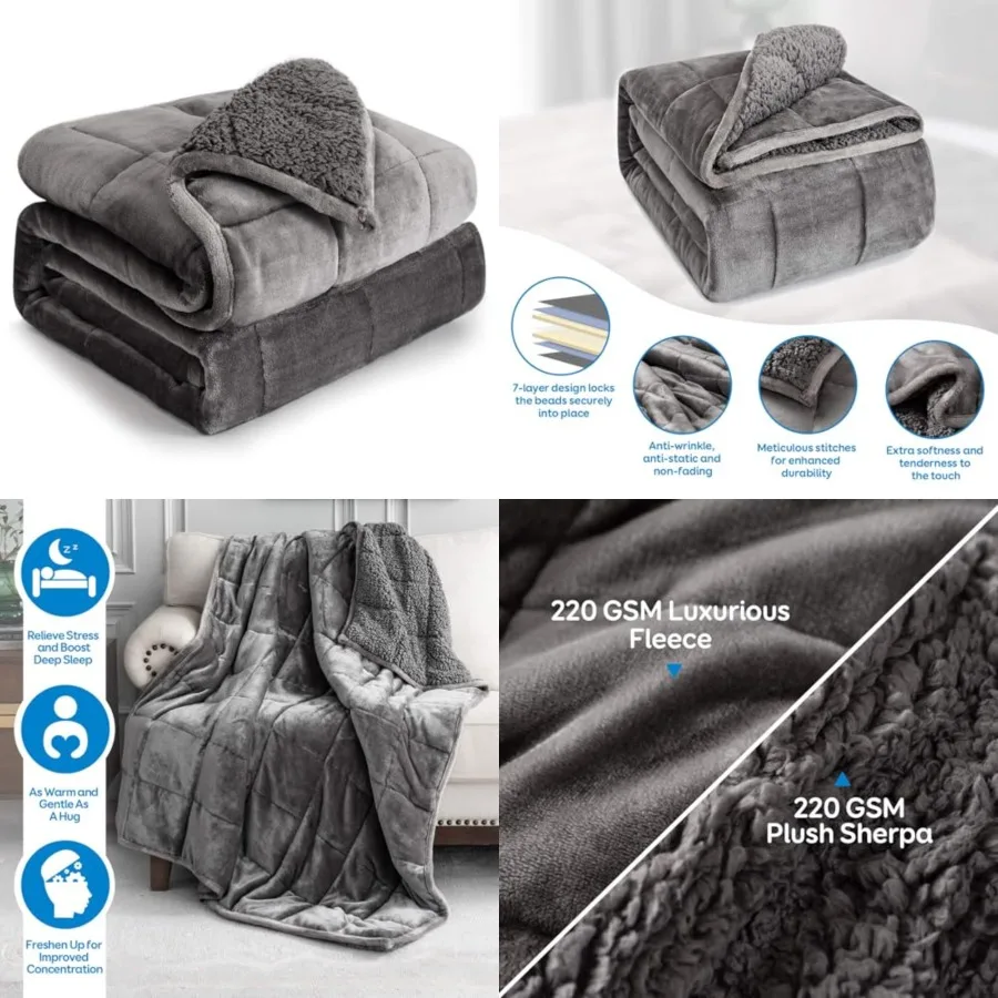 Weighted Blanket s Queen Size Inch, Flannel Shaggy Sherpa Weighted Blanket for Adults Comfortable Weighted Blankets for Calming
Weighted Blanket s Queen Size Inch, Flannel Shaggy Sherpa Weighted Blanket for Adults Comfortable Weighted Blankets for Calming