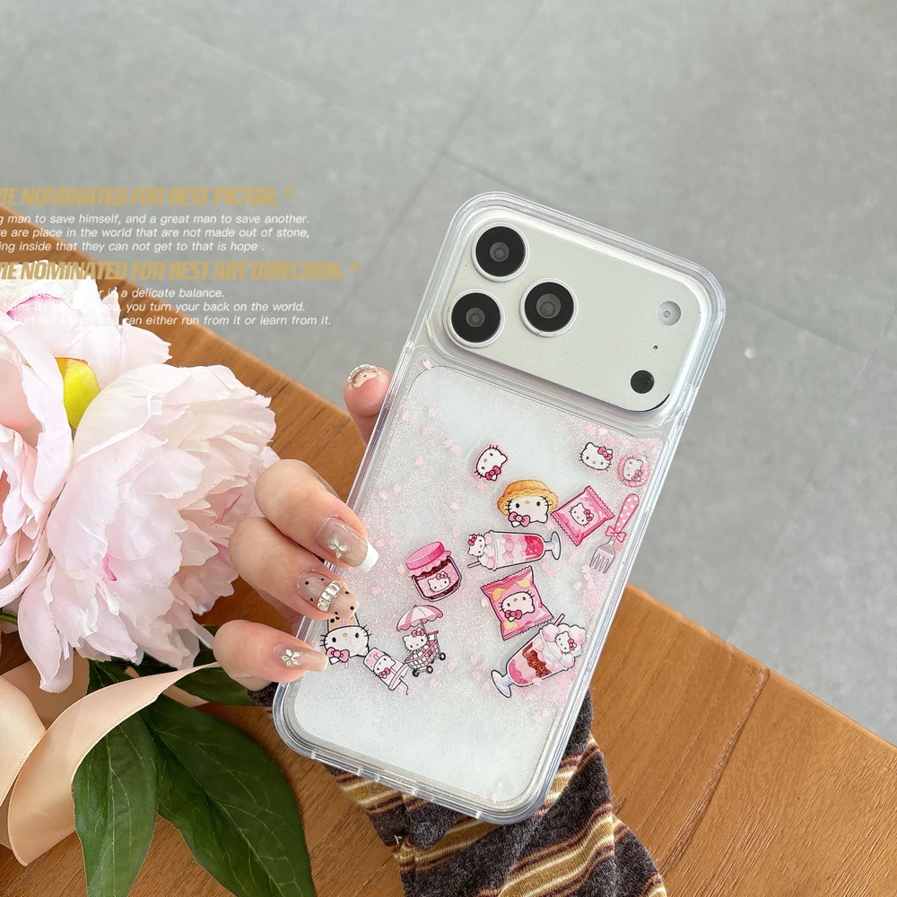 Cute Cartoon Sanrio Hello Kitty Bling Glitter Liquid Quicksand Phone Case For iPhone 17 16 15 14 13 Pro Max Clear Hard Cover
Cute Cartoon Sanrio Hello Kitty Bling Glitter Liquid Quicksand Phone Case For iPhone 17 16 15 14 13 Pro Max Clear Hard Cover