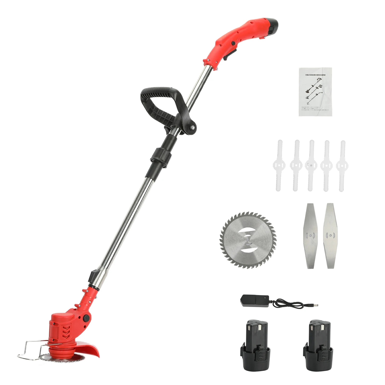12V 2000mAh Dual Battery Cordless Weed Trimmer with Telescopic Rod and Anti-Slip Handle
12V 2000mAh Dual Battery Cordless Weed Trimmer with Telescopic Rod and Anti-Slip Handle