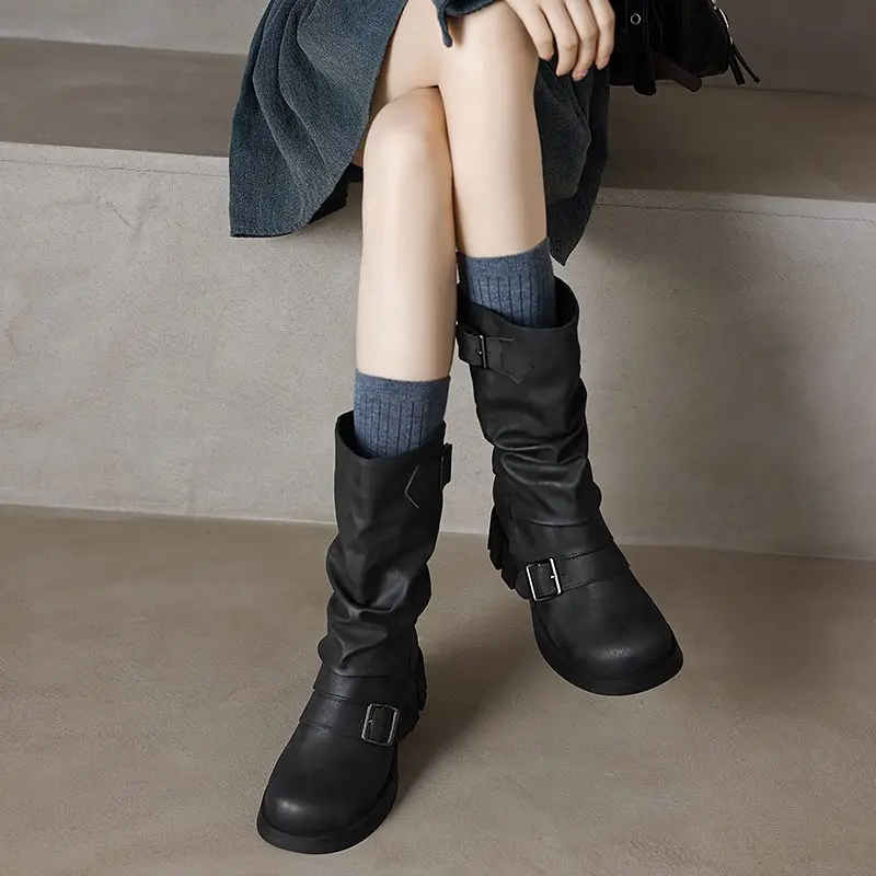 ORCHALISA/Новая обувь, модные женские зимние сапоги до середины икры в винтажном стиле, плиссированные круглые носки, толстый каблук 4,5 см, без шнуровки, большой размер 42-43
ORCHALISA/Новая обувь, модные женские зимние сапоги до середины икры в винтажном стиле, плиссированные круглые носки, толстый каблук 4,5 см, без шнуровки, большой размер 42-43