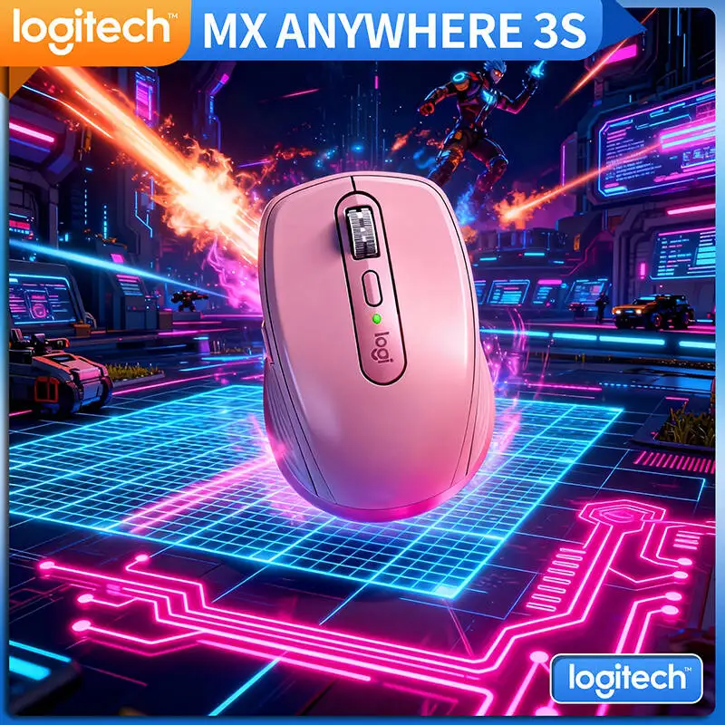 Compact Logitech MX Anywhere 3S - 8000 DPI Darkfield, MagSpeed Scroll, Silent Click, Multi-OS Compatibility, Anti-Slip Grip