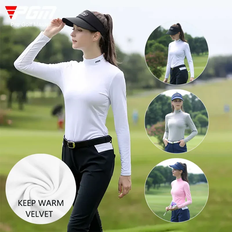 PGM Autumn Winter Women Fleece Golf Underwear Ladies Warm Golf Long-sleeved T-shirt Stand Collar Shirt Elastic Windproof Tops
PGM Autumn Winter Women Fleece Golf Underwear Ladies Warm Golf Long-sleeved T-shirt Stand Collar Shirt Elastic Windproof Tops