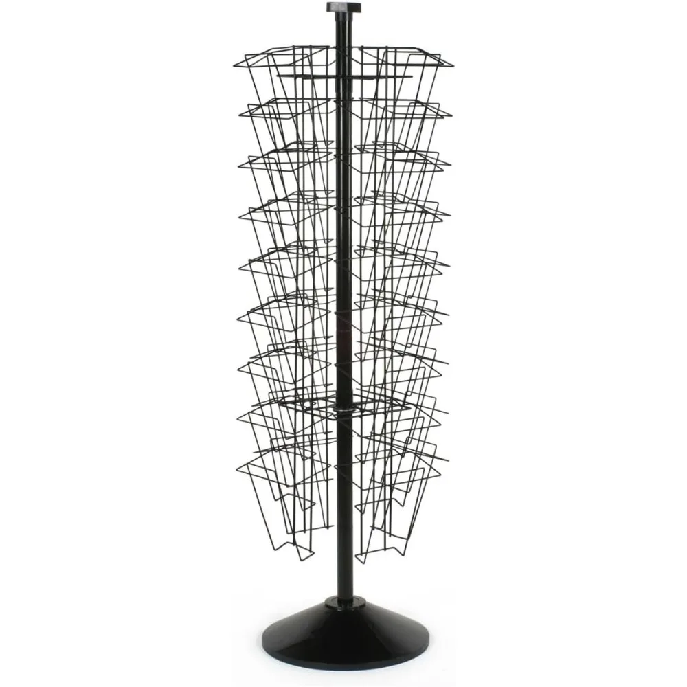 59 Inch Black Wire Tiered Rotating Magazine Stand with 36 Compartments, Floor Standing, Includes Sign Holder - Perfect
59 Inch Black Wire Tiered Rotating Magazine Stand with 36 Compartments, Floor Standing, Includes Sign Holder - Perfect