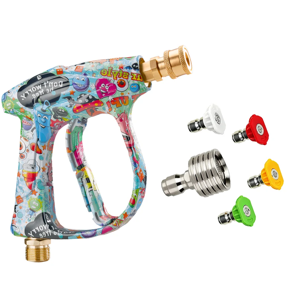 New Graffiti Pressure Washer Gun Set with 4 Color Nozzles and Stainless Steel Spray Tip for Car CleaningNew Graffiti Pressure Wa
New Graffiti Pressure Washer Gun Set with 4 Color Nozzles and Stainless Steel Spray Tip for Car CleaningNew Graffiti Pressure Wa