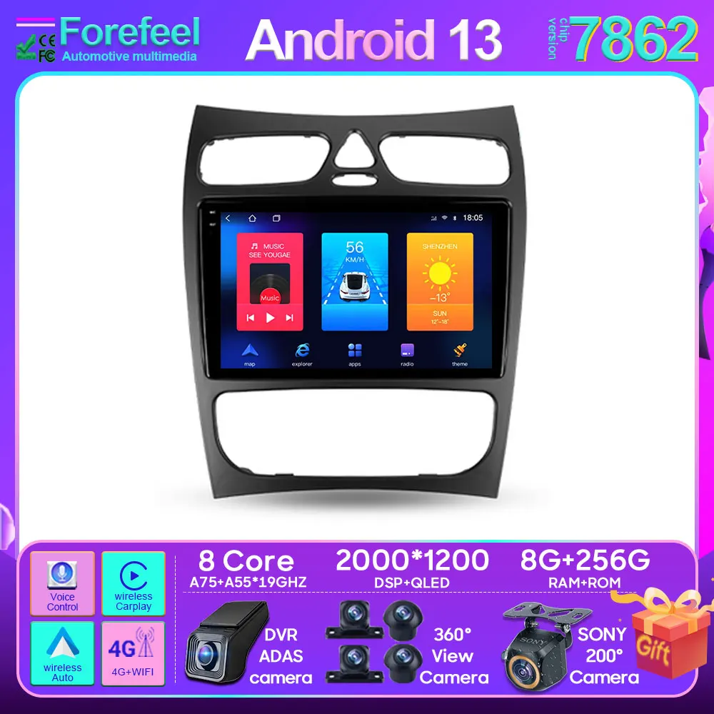 For Mercedes Benz CLK Class C209 A209 2002-2005 Android Car Stereo Unit Multimedia Radio Video Player GPS Wireless Carplay 4G
For Mercedes Benz CLK Class C209 A209 2002-2005 Android Car Stereo Unit Multimedia Radio Video Player GPS Wireless Carplay 4G