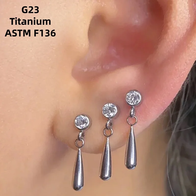 F136 16G Titanium Earrings Internal Thread Zirconia Dangle Tragus Helix Cartilage Nose Piercing Jewelry
F136 16G Titanium Earrings Internal Thread Zirconia Dangle Tragus Helix Cartilage Nose Piercing Jewelry