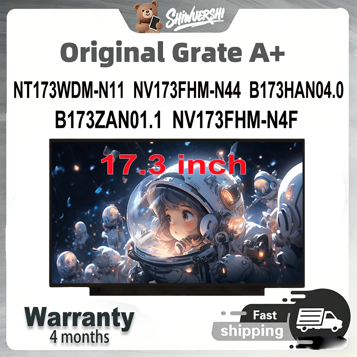 17.3 inch Wholesale Laptop Lcd thick Screen Monitor Panel NT173WDM N11 NV173FHM N44 B173HAN04.0 B173ZAN01.1 NV173FHM N4F
17.3 inch Wholesale Laptop Lcd thick Screen Monitor Panel NT173WDM N11 NV173FHM N44 B173HAN04.0 B173ZAN01.1 NV173FHM N4F