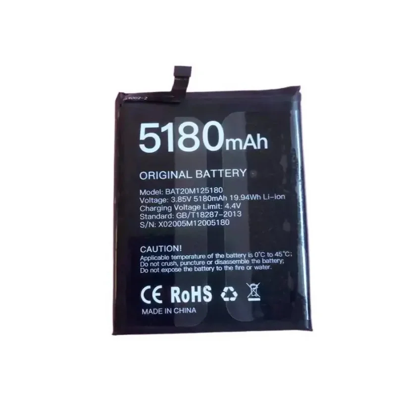for Doogee S58 Pro Original Battery 5180mAh BAT20M125180
for Doogee S58 Pro Original Battery 5180mAh BAT20M125180
