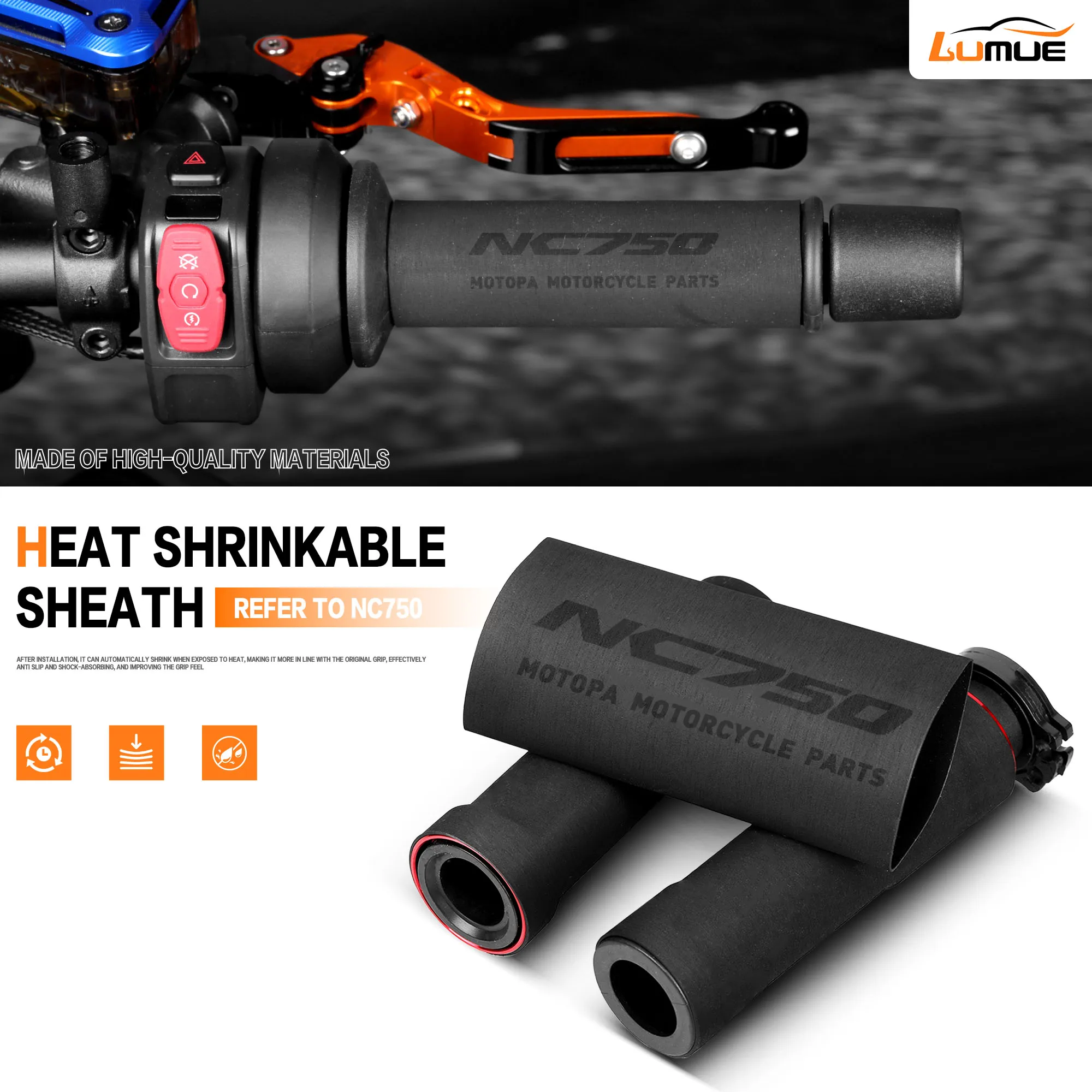 Motorcycle Accessories No-slip Heat Shrink Handlebar Grips Sheath For Honda NC750 NC750S NC750X NC700 S/X NC700S NC700X
Motorcycle Accessories No-slip Heat Shrink Handlebar Grips Sheath For Honda NC750 NC750S NC750X NC700 S/X NC700S NC700X