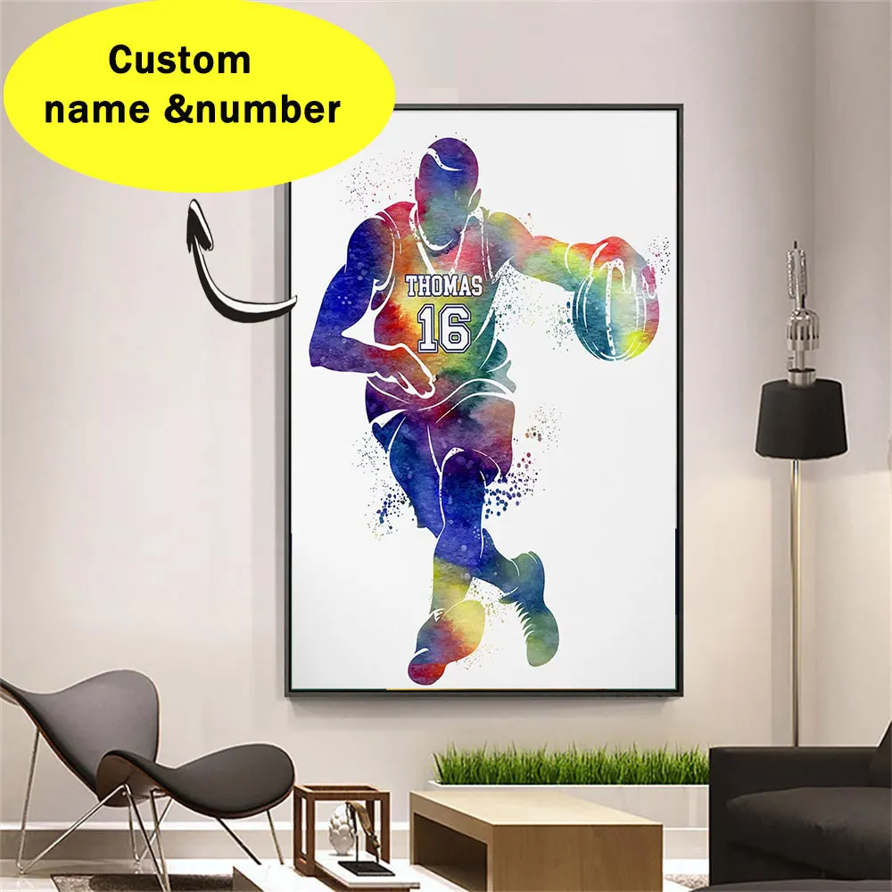Personalized Male Watercolor Basketballr Canvas Poster Custom Basketball Name & Number Decor Boys Room Living Room
Personalized Male Watercolor Basketballr Canvas Poster Custom Basketball Name & Number Decor Boys Room Living Room