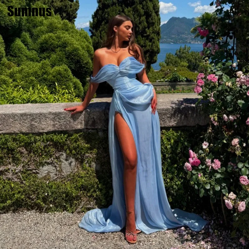 Sumnus Simple Mermaid Prom Dresses Blue Off Shoulder Pleats High Slit Maxi Evening Dresses Party Dress Women 2026 Customized
Sumnus Simple Mermaid Prom Dresses Blue Off Shoulder Pleats High Slit Maxi Evening Dresses Party Dress Women 2026 Customized