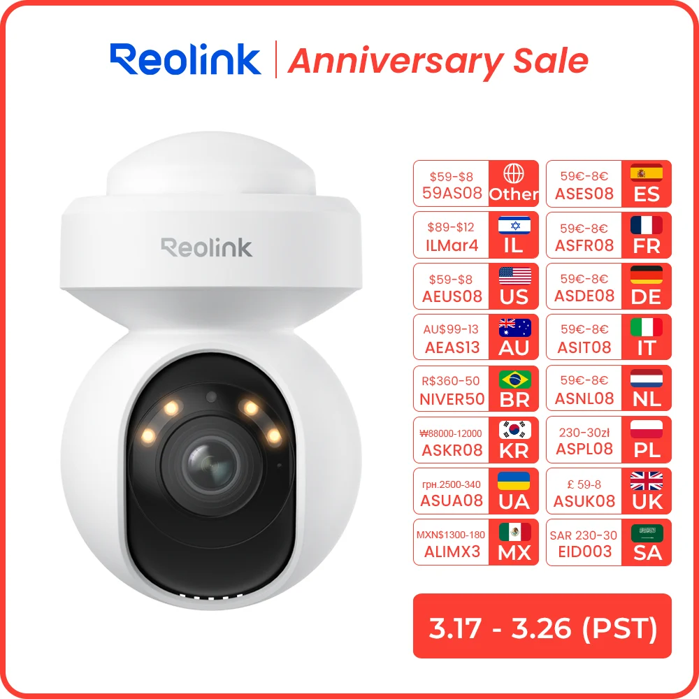 Reolink 2K Outdoor WiFi Security Camera with Pan Tilt Auto Tracking IP Cam 4MP True Full-Color Night Vision Surveillance Camera
Reolink 2K Outdoor WiFi Security Camera with Pan Tilt Auto Tracking IP Cam 4MP True Full-Color Night Vision Surveillance Camera