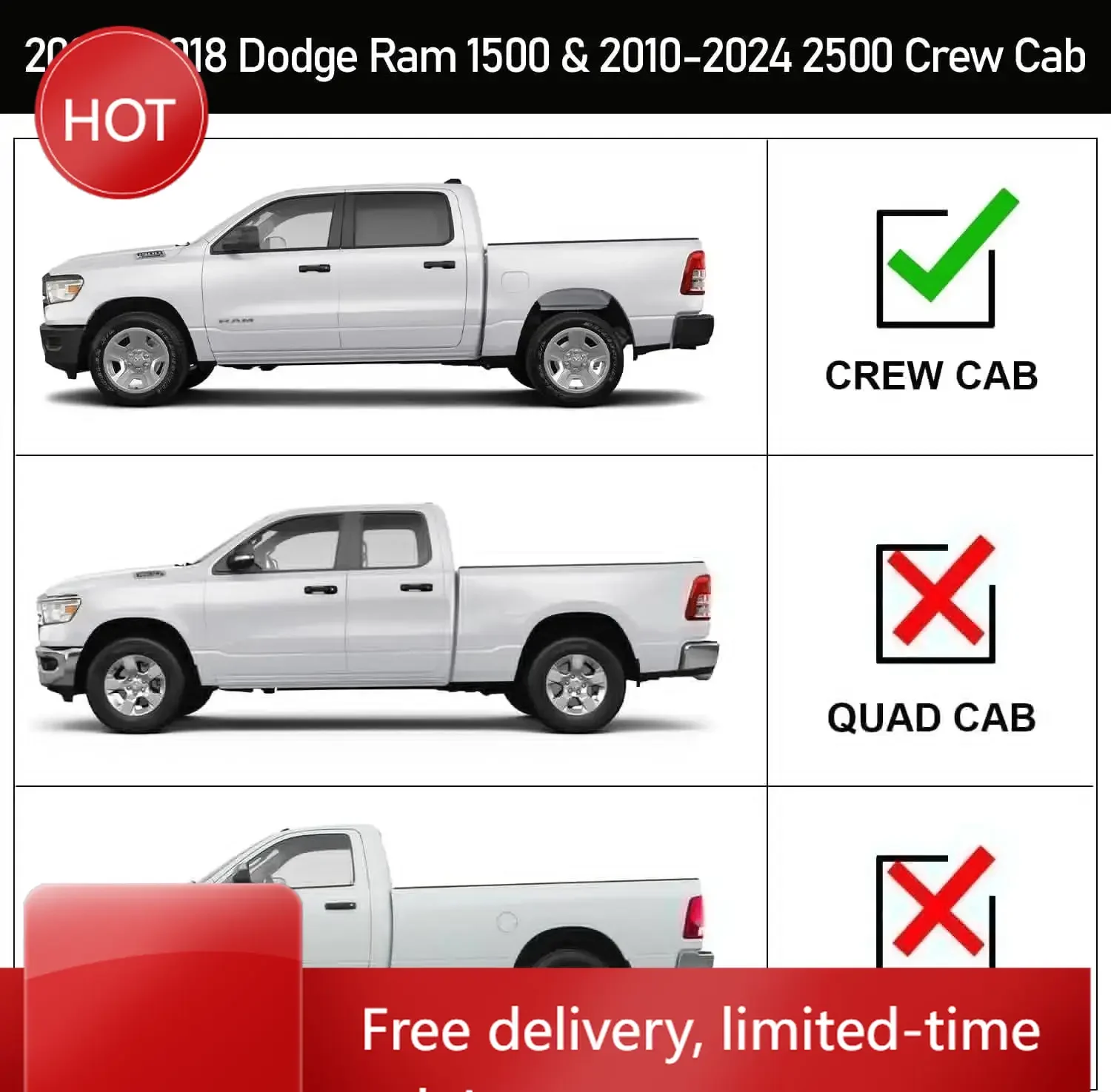 Выдвижные подножки, совместимые с Ram 1500 09-18, Ram 2500 3500 10-24 Crew Cab (включая Classic 19-24), двухсекционные, текстурированные
Выдвижные подножки, совместимые с Ram 1500 09-18, Ram 2500 3500 10-24 Crew Cab (включая Classic 19-24), двухсекционные, текстурированные