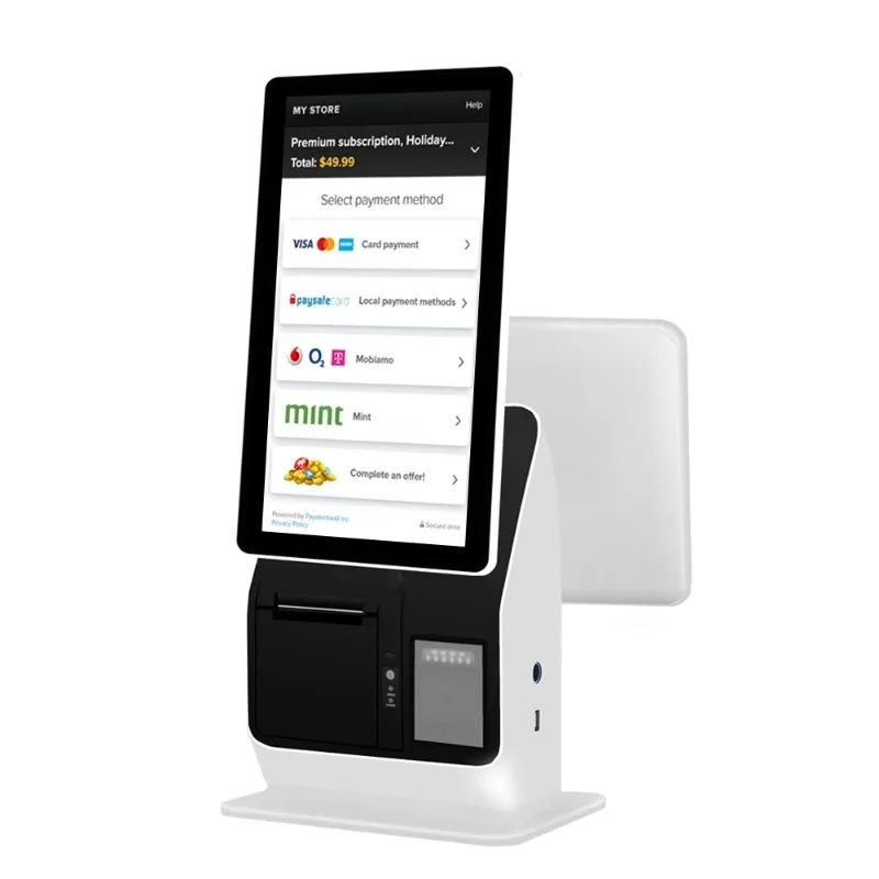 Self-Service Check-Out Kiosk Touchscreen Cash Register with Built-In Thermal Printer for Business Point of Sale Bill Machine
Self-Service Check-Out Kiosk Touchscreen Cash Register with Built-In Thermal Printer for Business Point of Sale Bill Machine