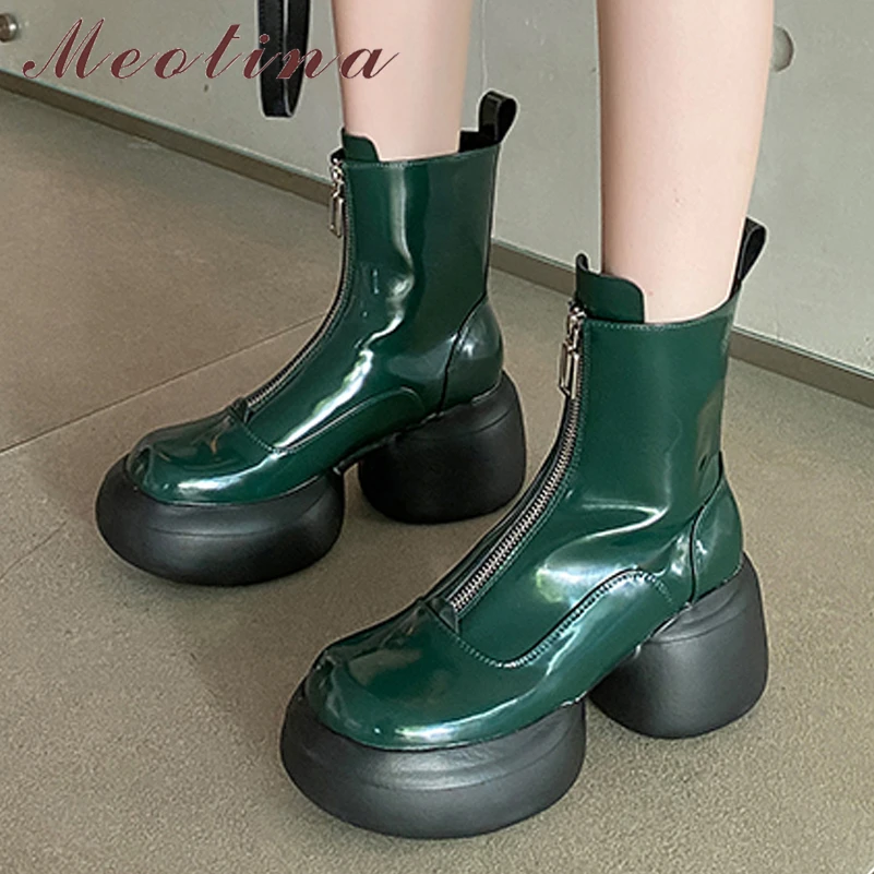 Meotina Women Genuine Leather Ankle Boots Round Toe Platform Round High Heel Zipper Lady Fashion Short Boot Autumn Winter Shoes
Meotina Women Genuine Leather Ankle Boots Round Toe Platform Round High Heel Zipper Lady Fashion Short Boot Autumn Winter Shoes