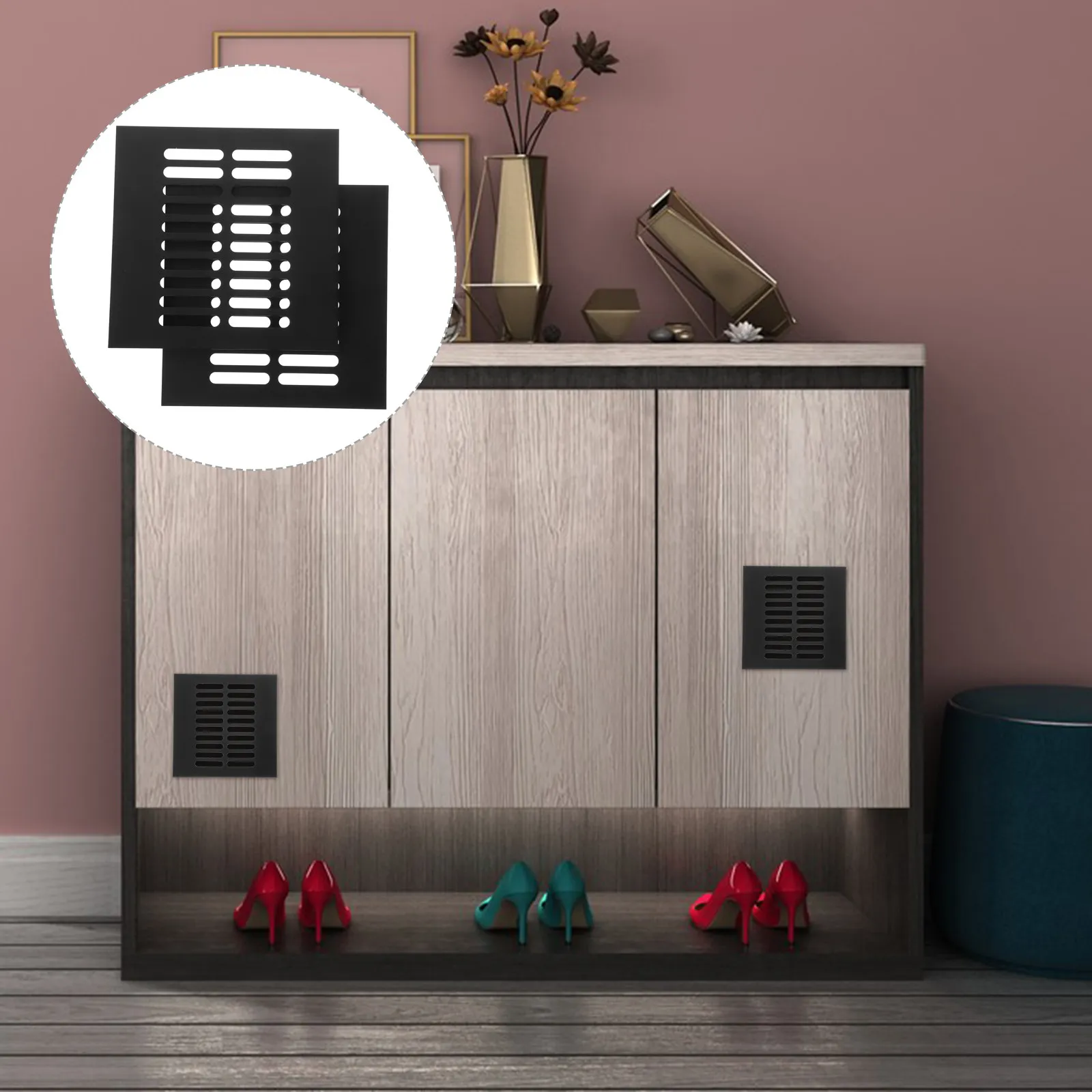2Pcs Aluminum Alloy Air Vent Grille Simple Design Non-Deforming Wardrobe Shoe Drawer Closet Vent Grille
2Pcs Aluminum Alloy Air Vent Grille Simple Design Non-Deforming Wardrobe Shoe Drawer Closet Vent Grille