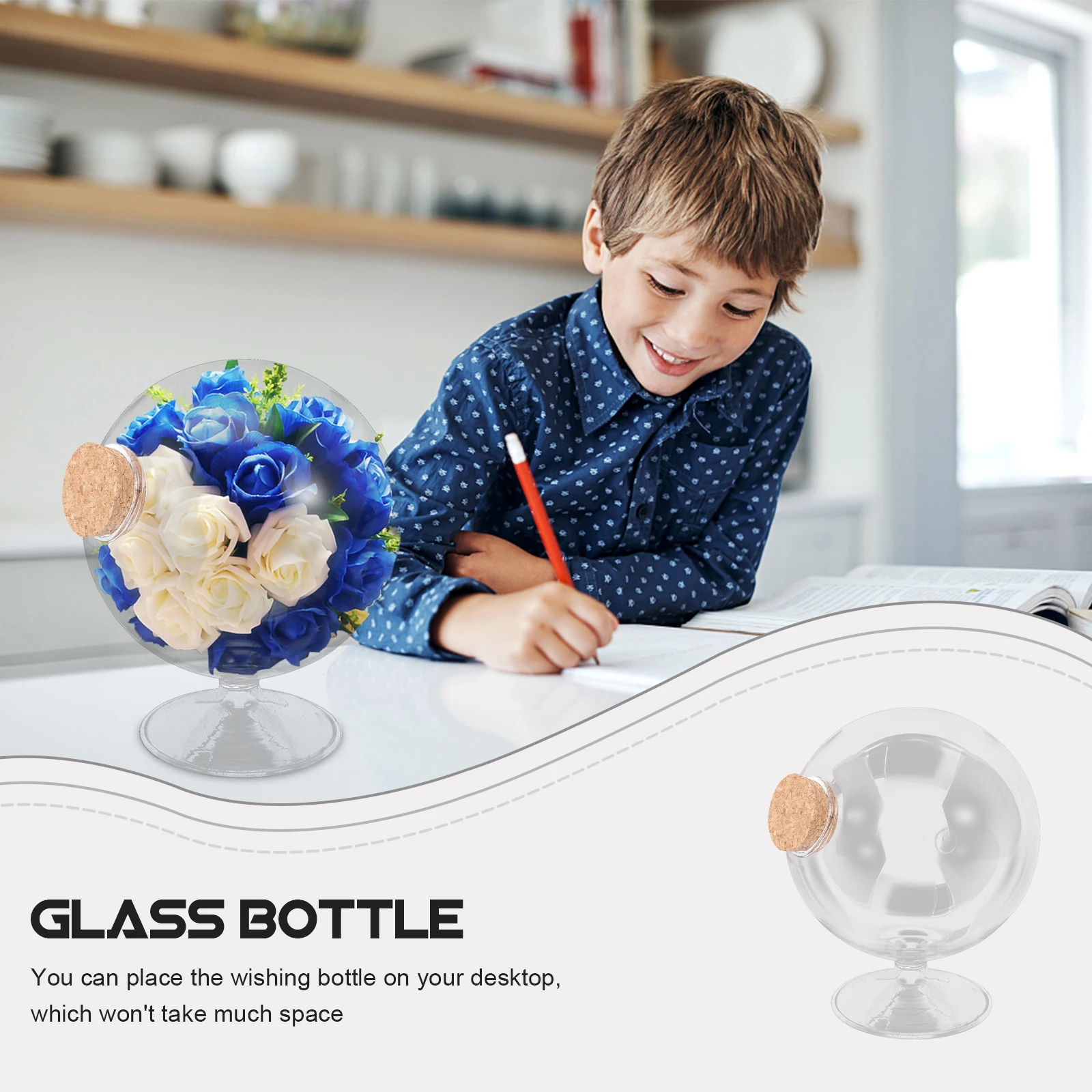 1pcs Round Glass Wishing Bottle With Cork Lid For Desktop Decor Craft Display Jar Transparent Landscape Container For Plants
1pcs Round Glass Wishing Bottle With Cork Lid For Desktop Decor Craft Display Jar Transparent Landscape Container For Plants