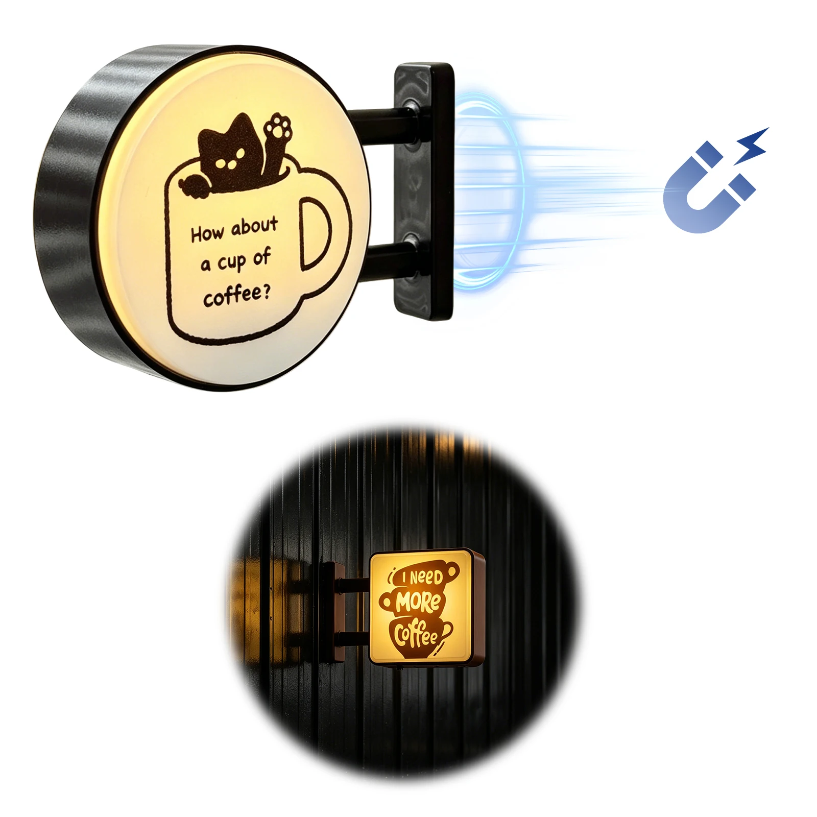 Coffee Corner Light Sign Magnet Warm Light Illuminated Refrigerator Decoration Multi-Purpose Miniature Light Box Sticker
Coffee Corner Light Sign Magnet Warm Light Illuminated Refrigerator Decoration Multi-Purpose Miniature Light Box Sticker
