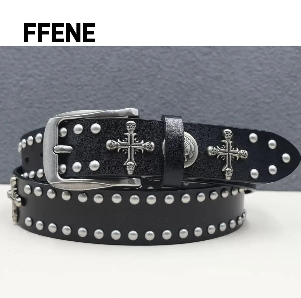 125cm men's and women's leather belt buckle layer cowhide new skull rivet belt genuine leather belt cowhide versatile decorative
125cm men's and women's leather belt buckle layer cowhide new skull rivet belt genuine leather belt cowhide versatile decorative