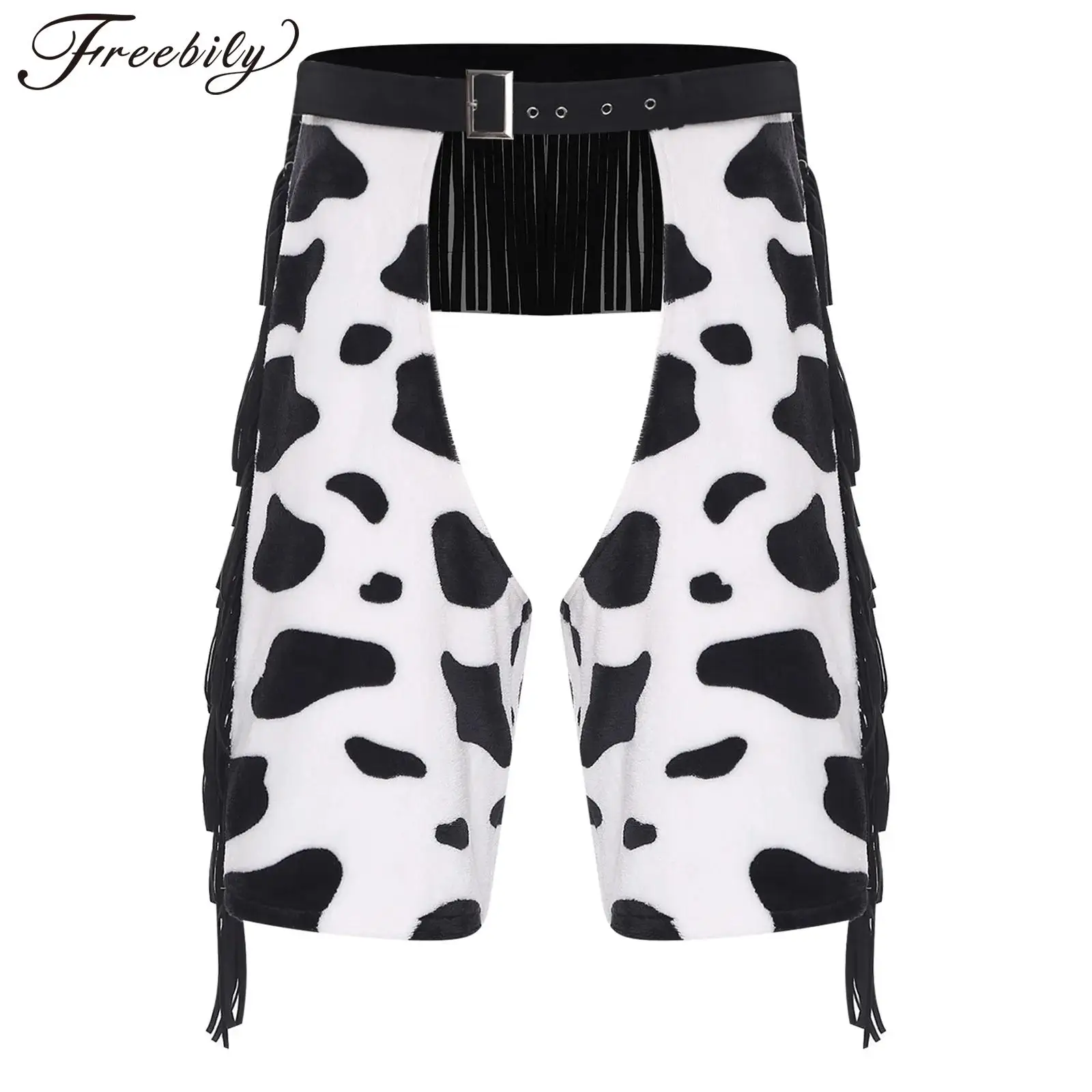 Men Halloween Vintage Western Cowboy Cosplay Costume Tassels Cow Print Flannel Open Butts Crotchless Shorts for Raves Nightclub
Men Halloween Vintage Western Cowboy Cosplay Costume Tassels Cow Print Flannel Open Butts Crotchless Shorts for Raves Nightclub