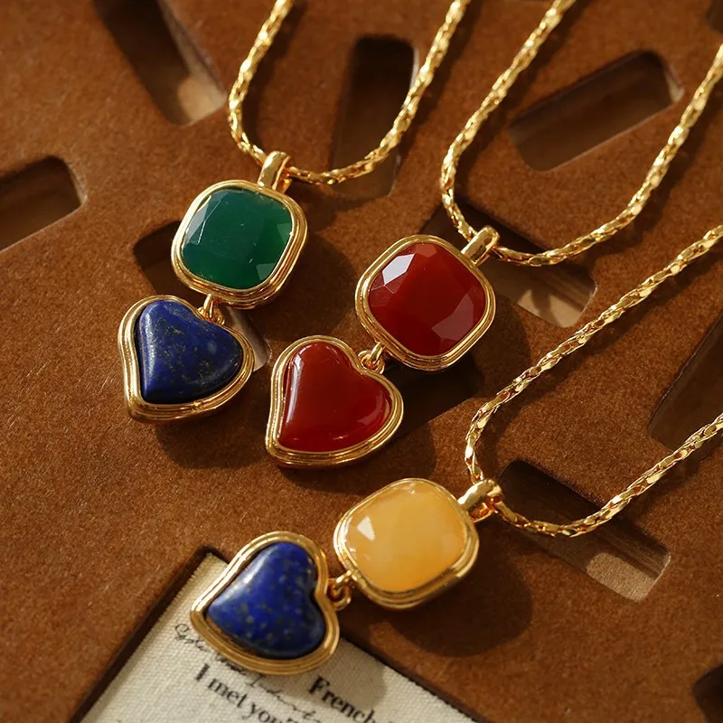 Europe America Natural Gemstone Crystal Geometric Heart Pendant Necklace Women Popular Top Quality Jewelry Accessories
Europe America Natural Gemstone Crystal Geometric Heart Pendant Necklace Women Popular Top Quality Jewelry Accessories