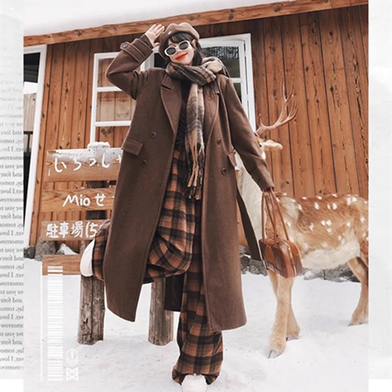 TIYIHAILEY Winter Women Outerwear Loose Coats Long Mid-Calf Wool Jacket Warm Trench Thick Turn Down Collar Brown Double Breasted
TIYIHAILEY Winter Women Outerwear Loose Coats Long Mid-Calf Wool Jacket Warm Trench Thick Turn Down Collar Brown Double Breasted