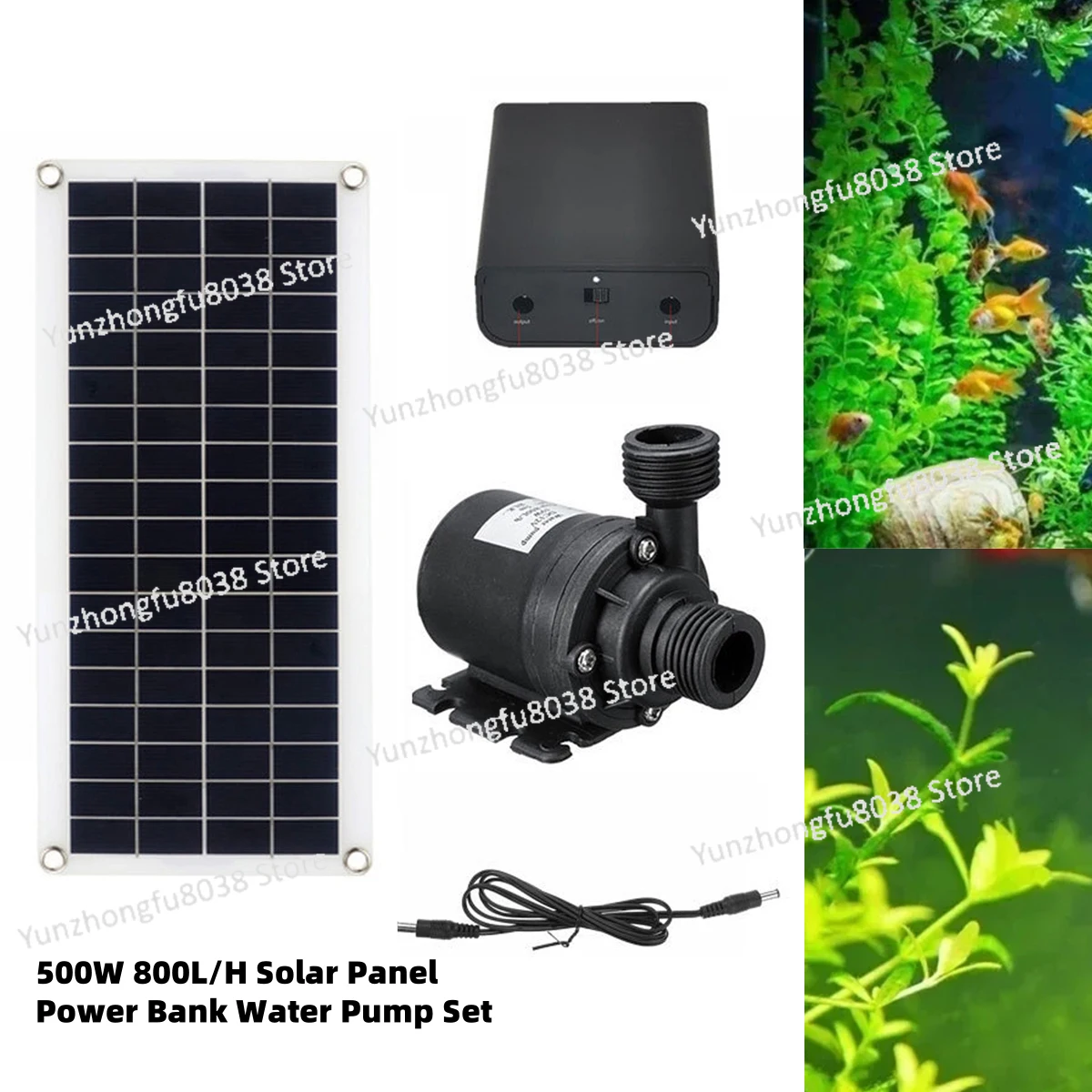 500W Solar Panel 800L/H Water Pump With Battery Box DC Cable Kit Ultra-quiet Garden Fountain Aquarium Fish Tank Water Pump 1 Set
500W Solar Panel 800L/H Water Pump With Battery Box DC Cable Kit Ultra-quiet Garden Fountain Aquarium Fish Tank Water Pump 1 Set