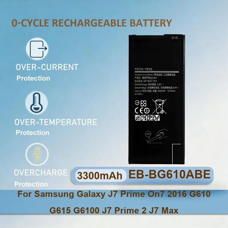 Аккумулятор для мобильного телефона EB-BG610ABE для Samsung Galaxy J7 Prime On7 2016 G610 G615 G6100 J7 Prime 2 J7 Max, 3300 мАч, реальная емкость
Аккумулятор для мобильного телефона EB-BG610ABE для Samsung Galaxy J7 Prime On7 2016 G610 G615 G6100 J7 Prime 2 J7 Max, 3300 мАч, реальная емкость