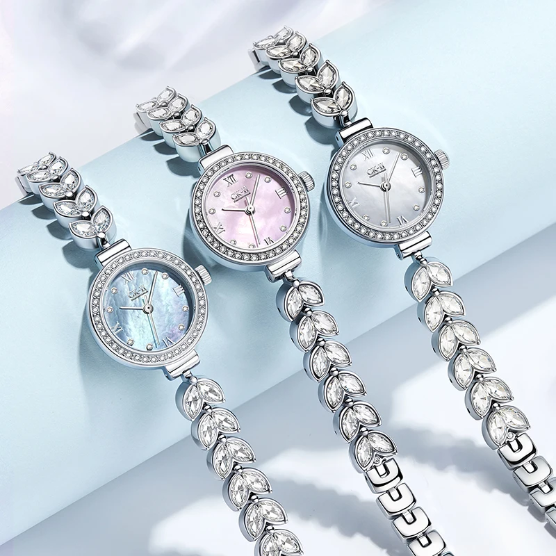 MARK FAIRWHALE Women's Quartz Watch Round Dial Zircon Leaf Metal Bracelet High Transparency Coated Glass Ladies Wristwatch
MARK FAIRWHALE Women's Quartz Watch Round Dial Zircon Leaf Metal Bracelet High Transparency Coated Glass Ladies Wristwatch