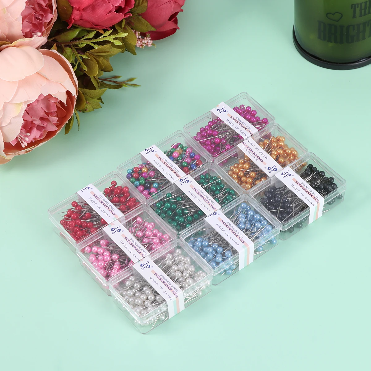 Quilting Pins 12 Box 1200 Boxes Pearlized Ball Head Pushpins Multi Color Beaded Crafting Sewing Maps DIY Project Accessories
Quilting Pins 12 Box 1200 Boxes Pearlized Ball Head Pushpins Multi Color Beaded Crafting Sewing Maps DIY Project Accessories