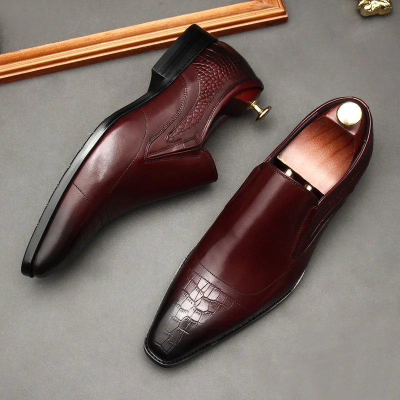 Formal Luxury Oxford Shoe For Men Genuine Leather Pointed Tip Slip On Wedding Loafers Man Summer Black Wine Red Mens Dress Shoes
Formal Luxury Oxford Shoe For Men Genuine Leather Pointed Tip Slip On Wedding Loafers Man Summer Black Wine Red Mens Dress Shoes