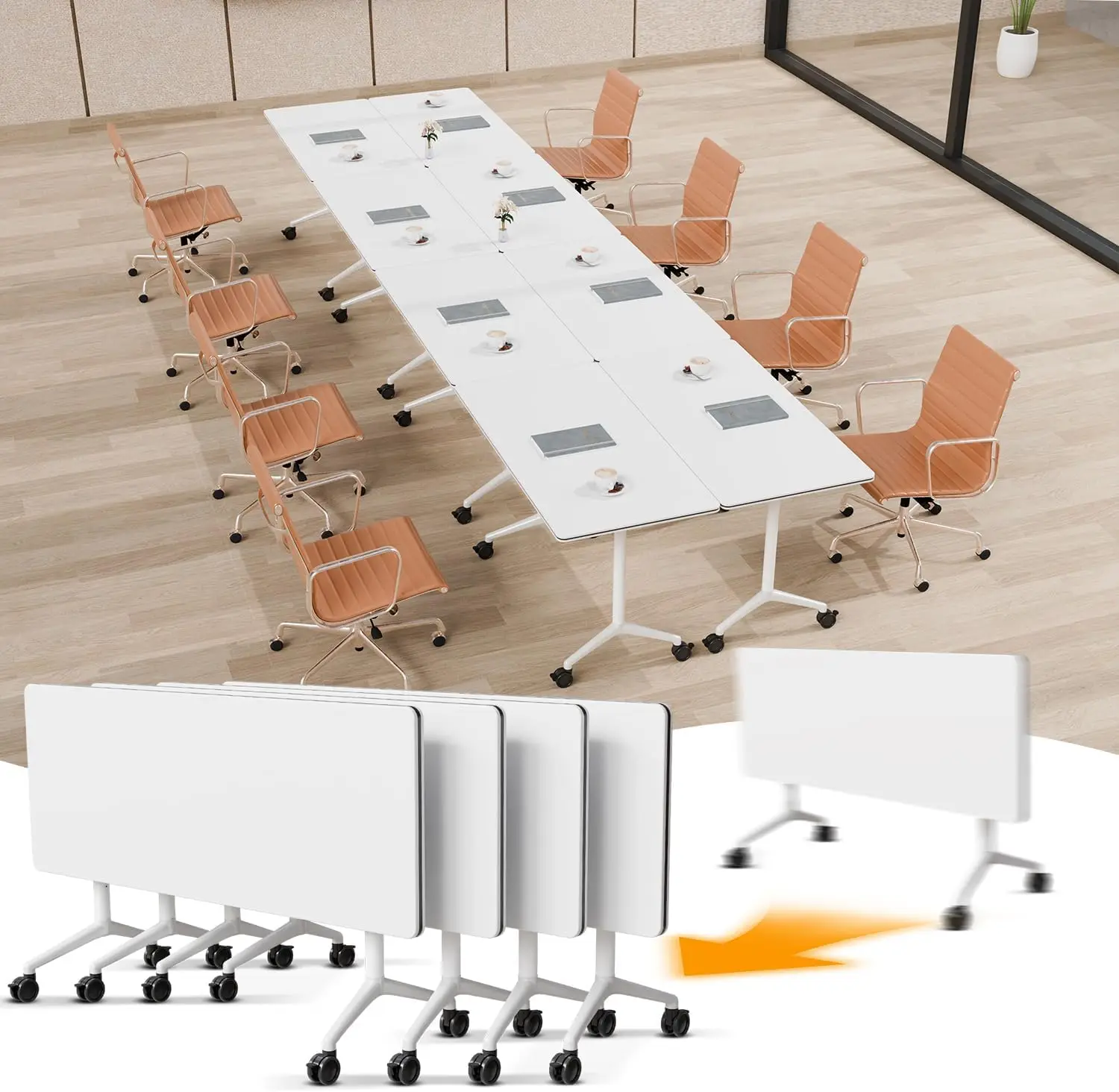 Foldable Conference Table 55.1" Mobile Flip Top Training Table On Wheels For Office Classroom 2 Pack, Customized
Foldable Conference Table 55.1" Mobile Flip Top Training Table On Wheels For Office Classroom 2 Pack, Customized