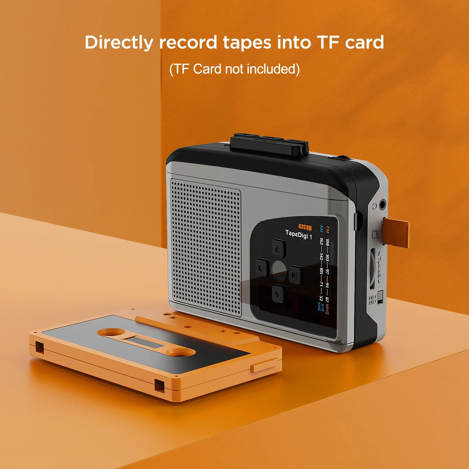 Ezcap234 Tape Cassette Player AM/FM Radio Recorder Cassette To MP3 Converter To TF Card Audio Capture Card Walkman Player
Ezcap234 Tape Cassette Player AM/FM Radio Recorder Cassette To MP3 Converter To TF Card Audio Capture Card Walkman Player