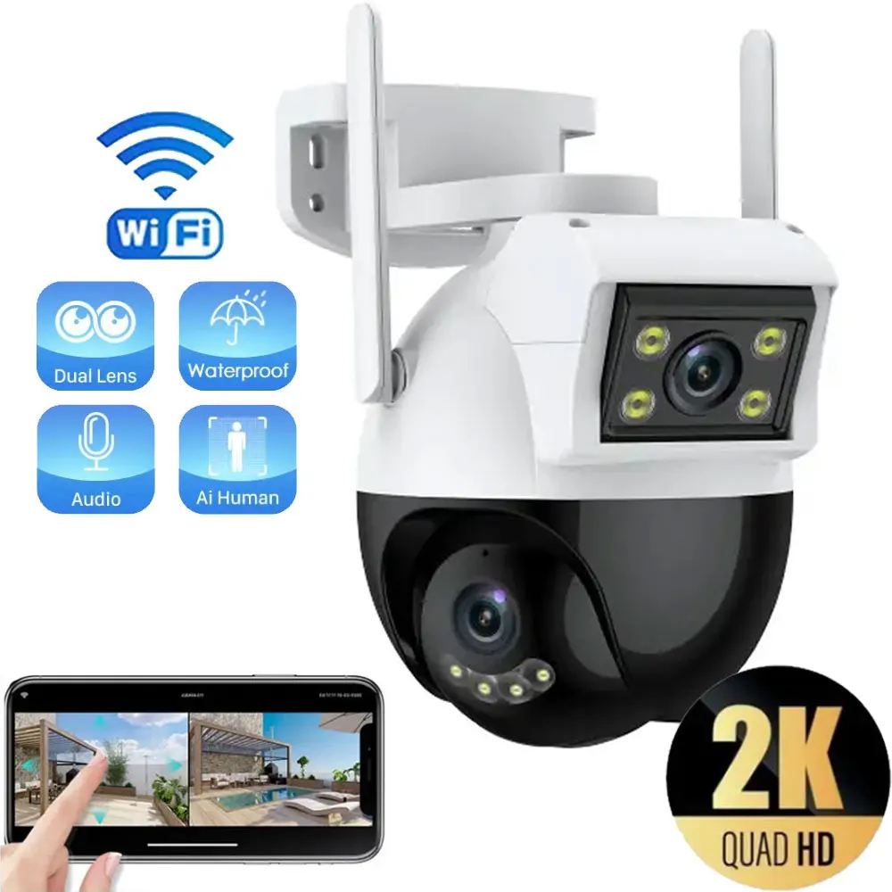 4MP Dual Screen PTZ Wifi Surveillance AI Human Detection Camera Bluetooth Connectivity Smart Night Vision Mode IP66 Waterproof
4MP Dual Screen PTZ Wifi Surveillance AI Human Detection Camera Bluetooth Connectivity Smart Night Vision Mode IP66 Waterproof