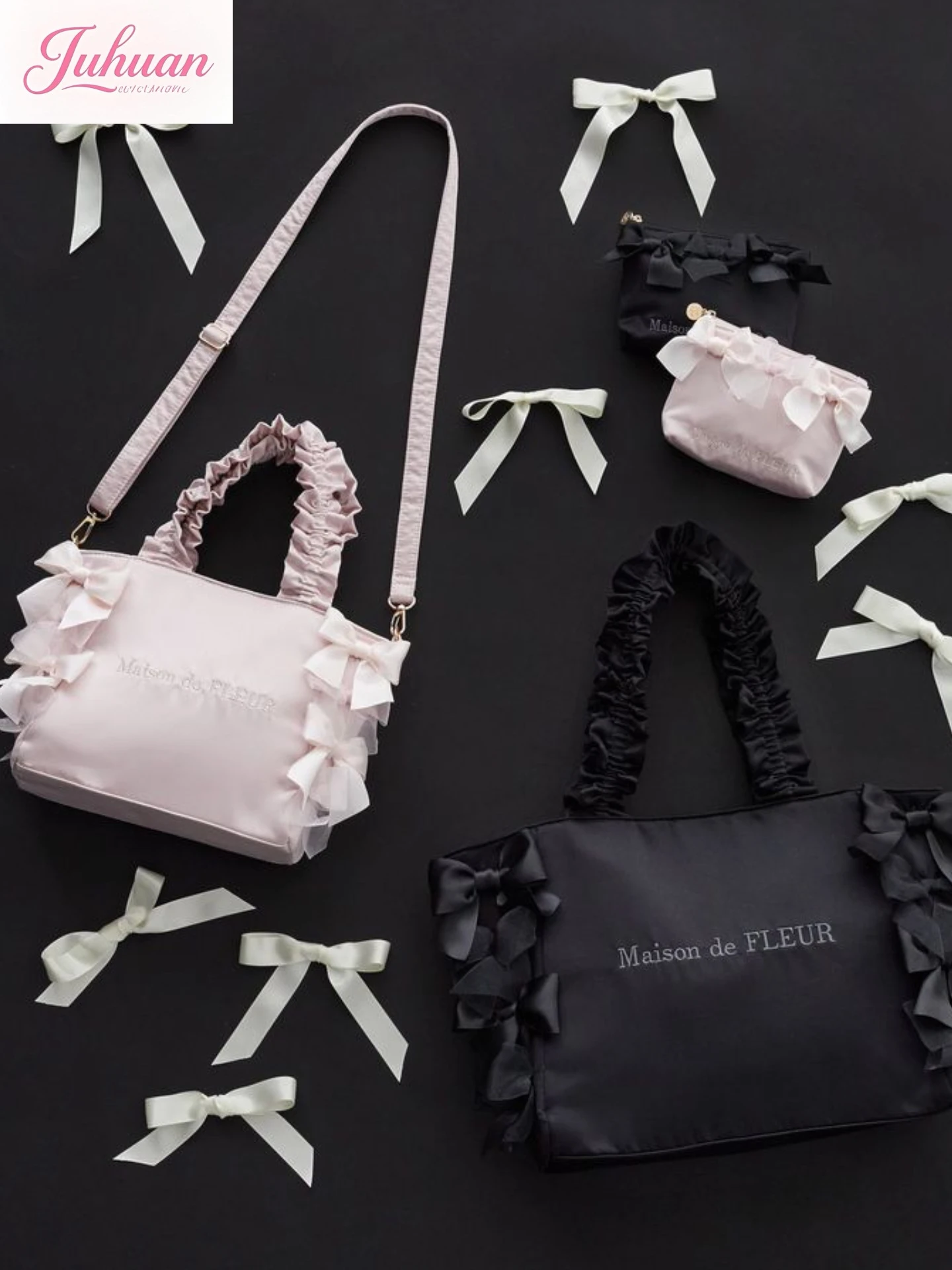 Японская Лолита, милый милый бант, плиссированная ручка, сумка через плечо для девочек, повседневная сумка-тоут большой вместимости, женская сумка
Японская Лолита, милый милый бант, плиссированная ручка, сумка через плечо для девочек, повседневная сумка-тоут большой вместимости, женская сумка