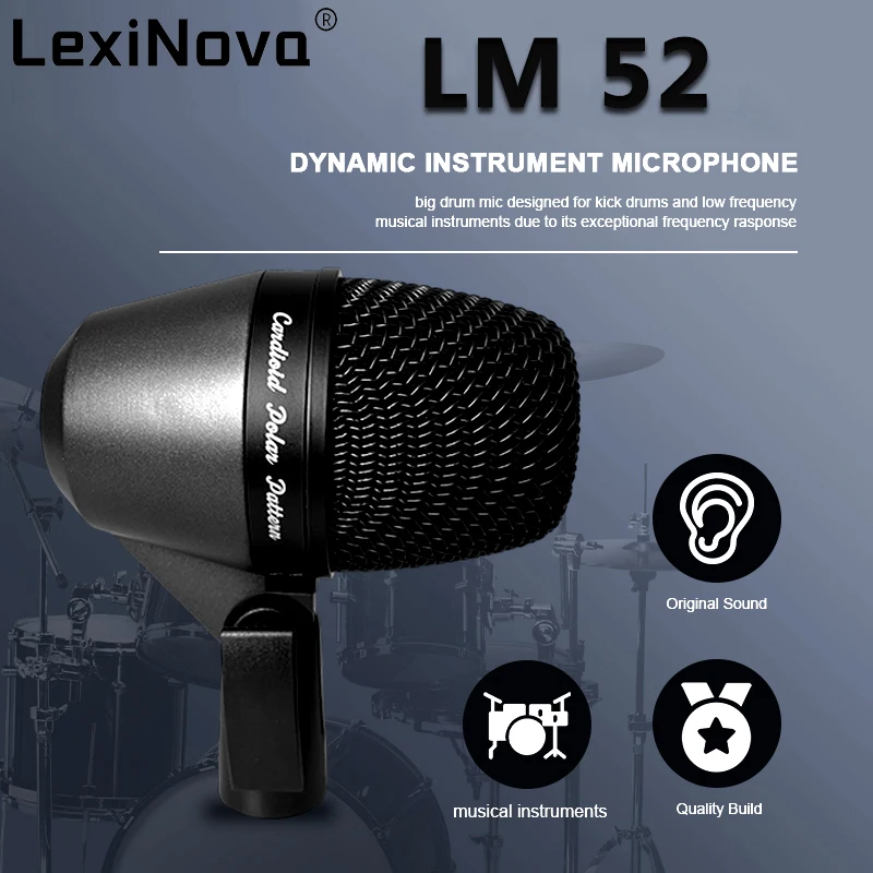 LM 52 Professional Instrument Microphone Drum Microphone Recording Sound Capture Dynamic Hanging Mic for Band Performance Studio
LM 52 Professional Instrument Microphone Drum Microphone Recording Sound Capture Dynamic Hanging Mic for Band Performance Studio