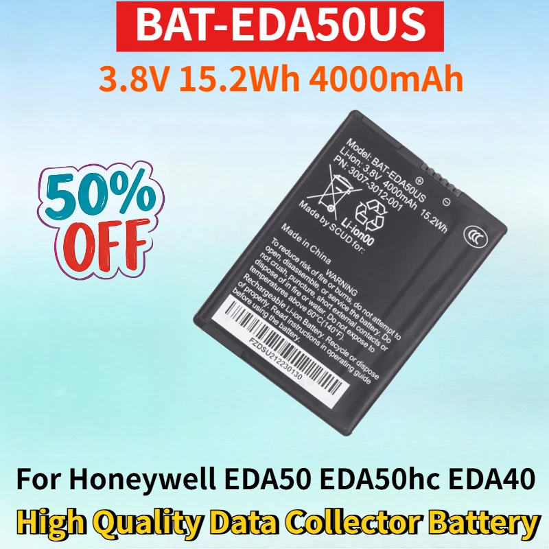 New BAT-EDA50US 3.8V 15.2Wh 4000mAh Rechargeable Battery for Honeywell EDA50 EDA50hc EDA40 High Quality Data Collector Battery
New BAT-EDA50US 3.8V 15.2Wh 4000mAh Rechargeable Battery for Honeywell EDA50 EDA50hc EDA40 High Quality Data Collector Battery
